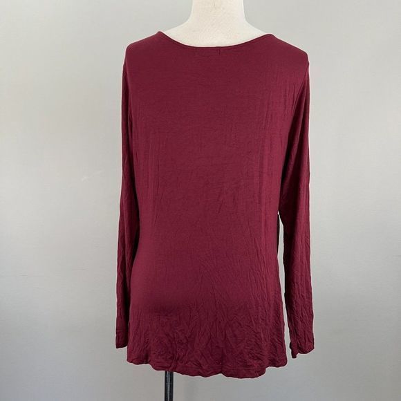 NWT HALOGEN Red Cordovan Long Sleeve V Neck Shirt (L)‎ - Picture 4 of 7